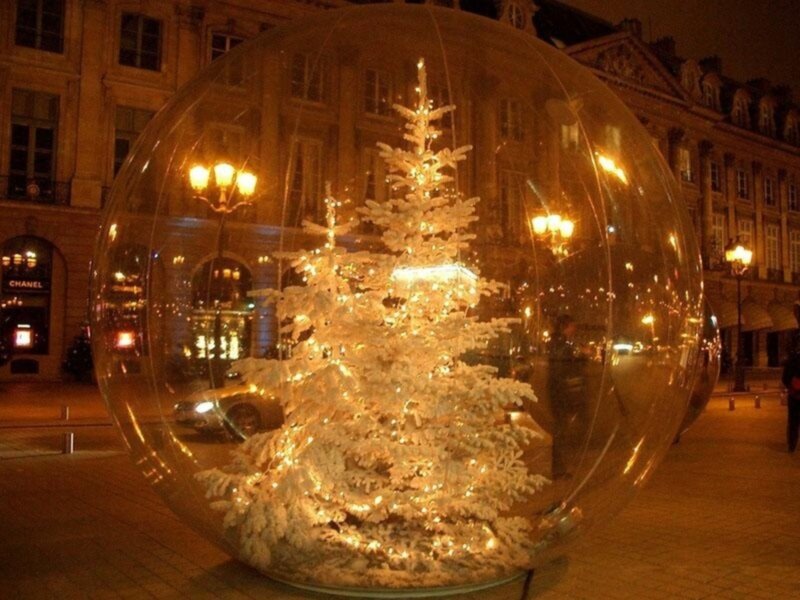 White Christmas Tree in Sphere
