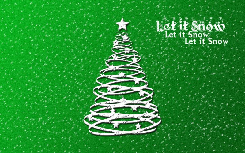 white christmas tree on green
