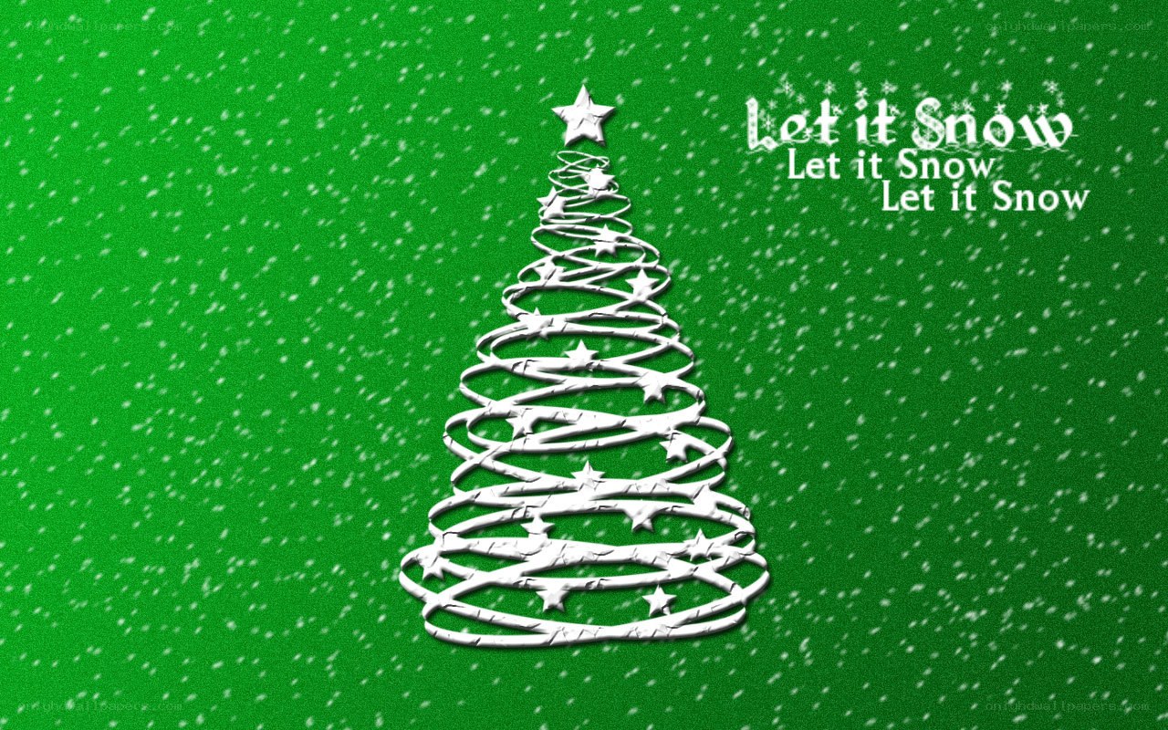 white christmas tree on green