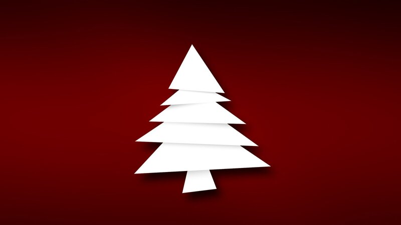 white christmas tree on red