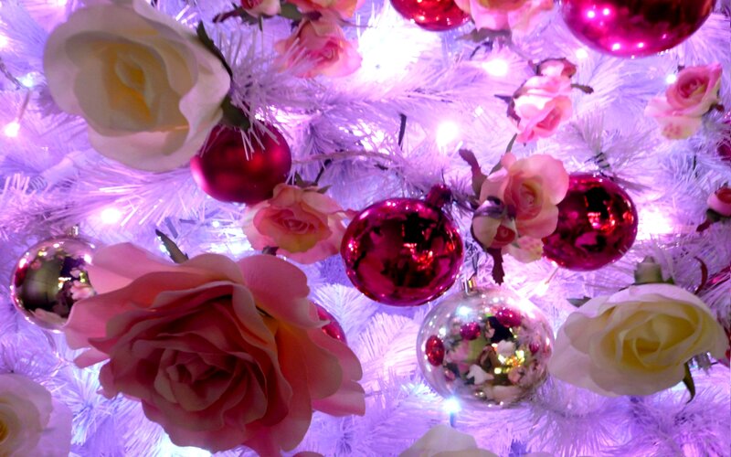 White Christmas Tree — Purple, Festive