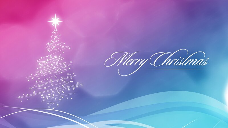 White Christmas Tree — Purple, Festive, Winter, Digital Art