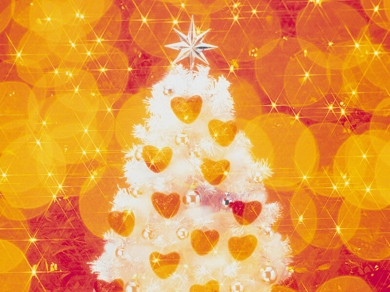 White Christmas Tree — Yellow