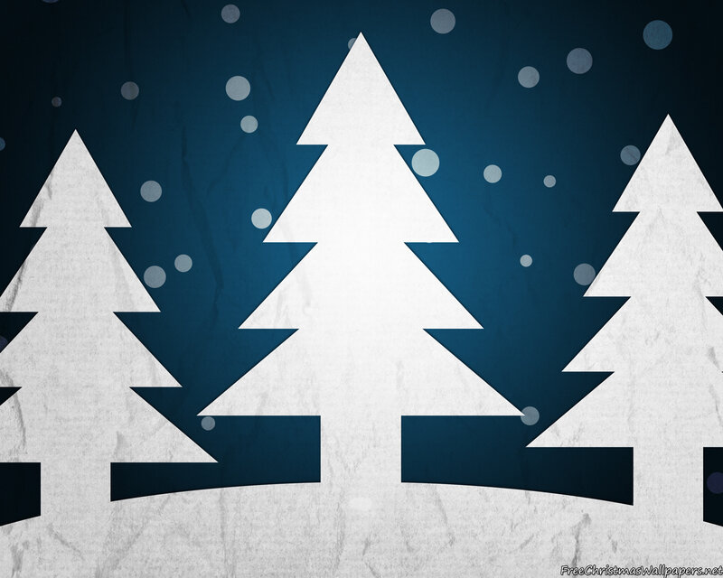 White Christmas Trees — Blue