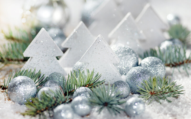 White Christmas Trees — Festive, Winter