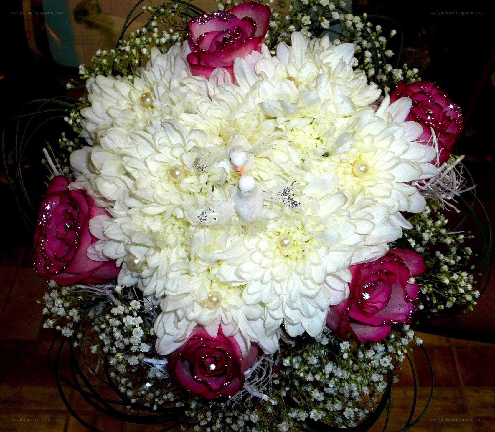white chrysanthemum bouquet