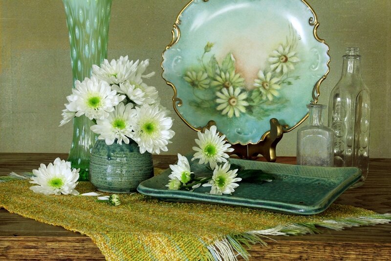 White Chrysanthemums in Vases