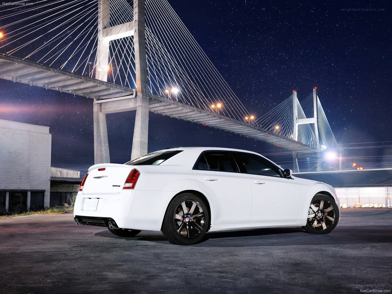 White Chrysler 300 at night