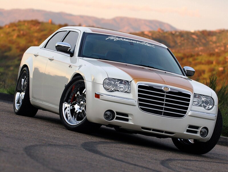 white chrysler 300 custom car