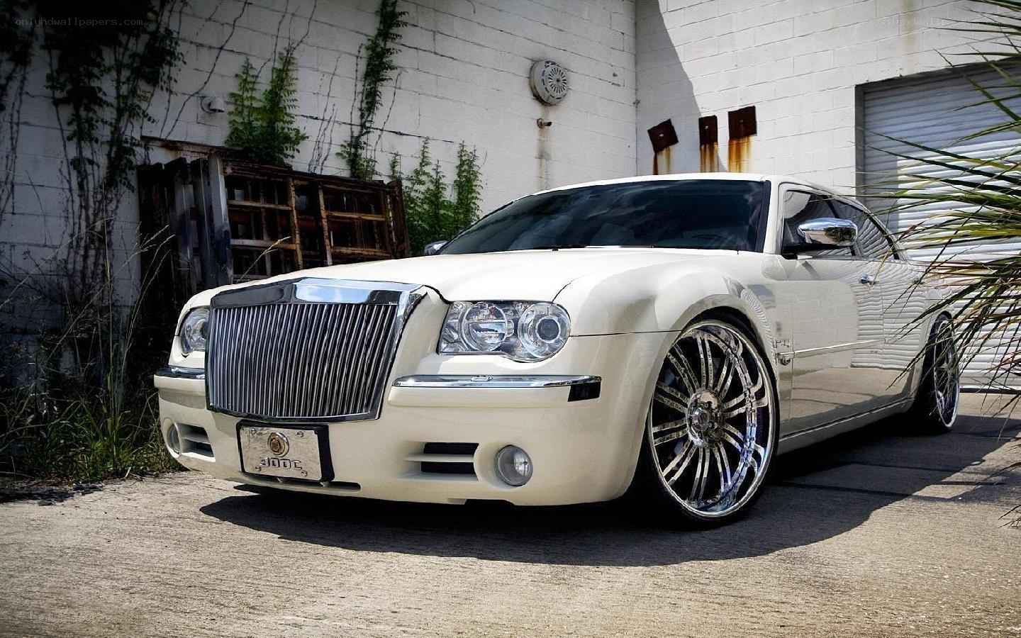 white chrysler 300 custom car