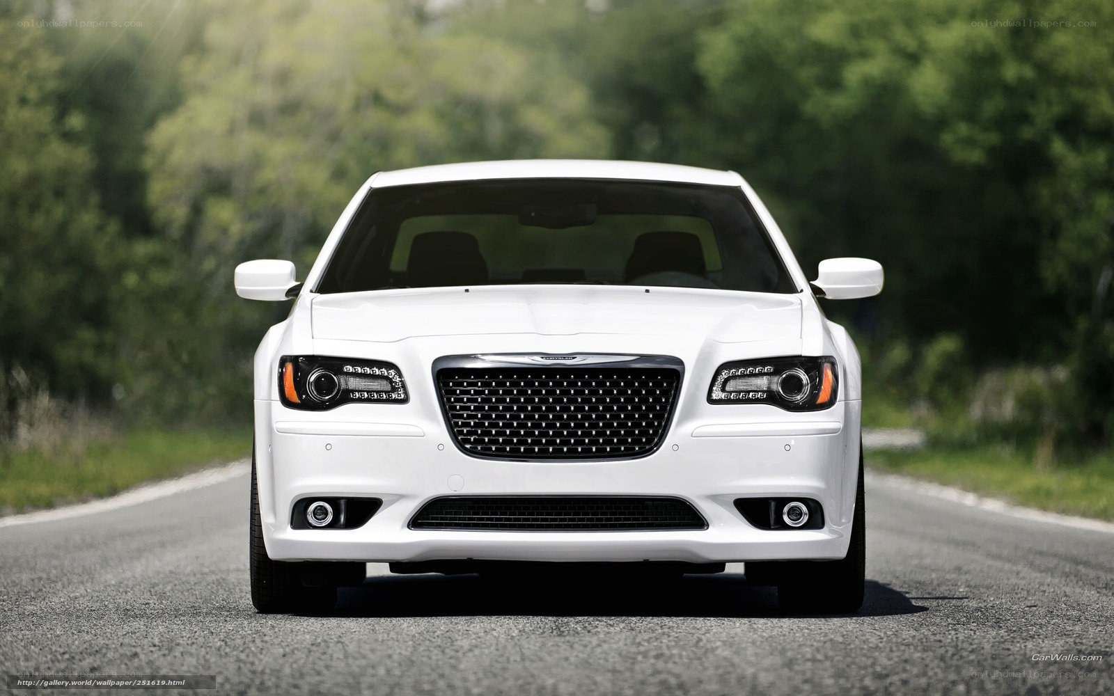 white chrysler 300 on road