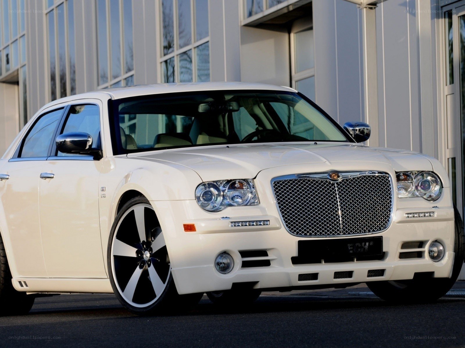 white chrysler 300 sedan