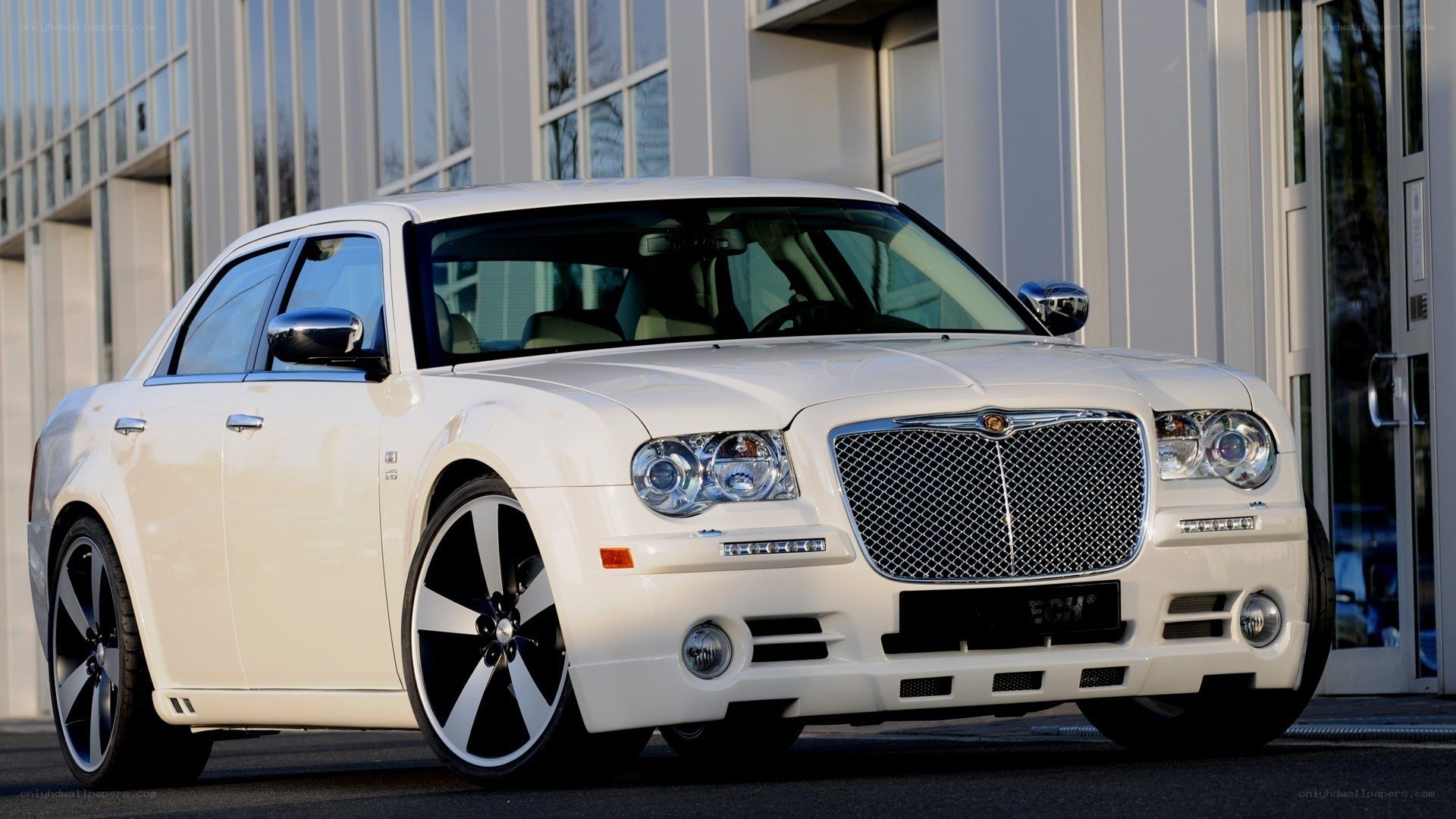white chrysler 300 sedan
