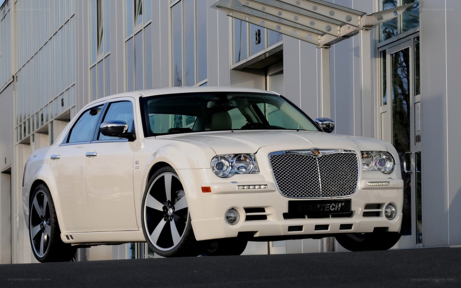 white chrysler sedan