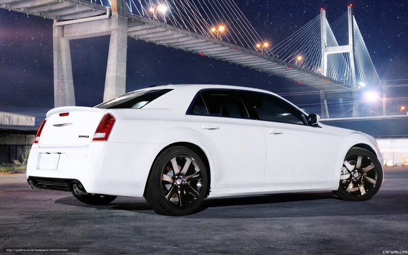 White Chrysler Sedan — Dramatic