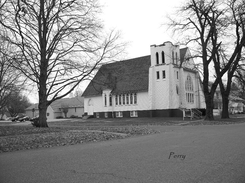 White Church Building — Black