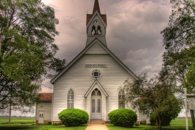 White Church Building — Dramatic