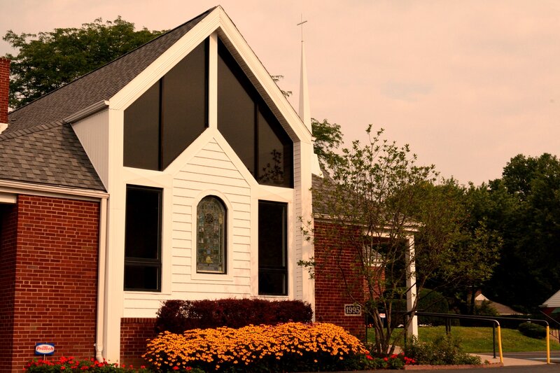White Church Building — Serene, Sunset