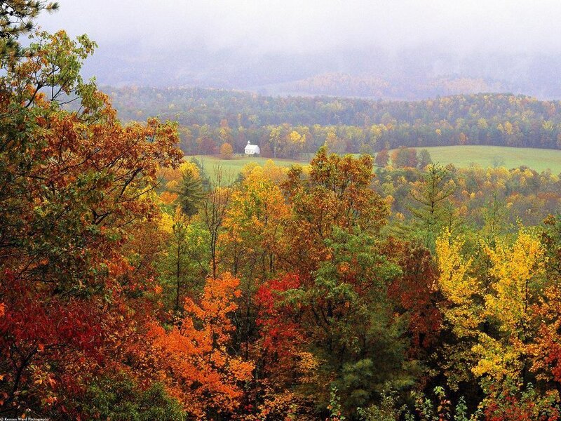 White Church in Autumn Valley