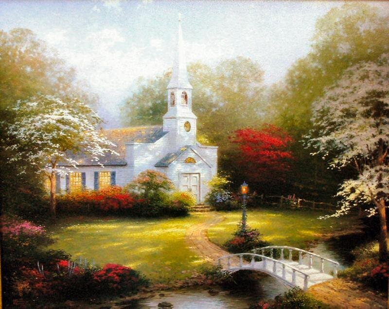 White Church in Garden