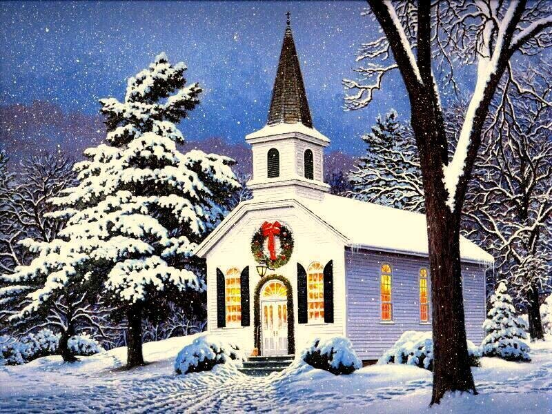 White Church in Snow