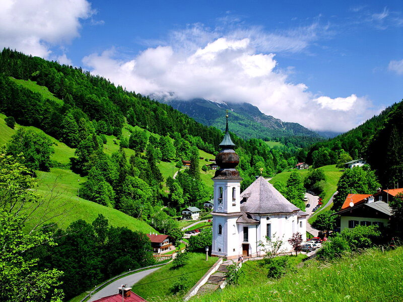 White Church in Valley — Green