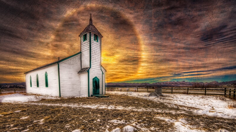 White Church in Winter — Dramatic