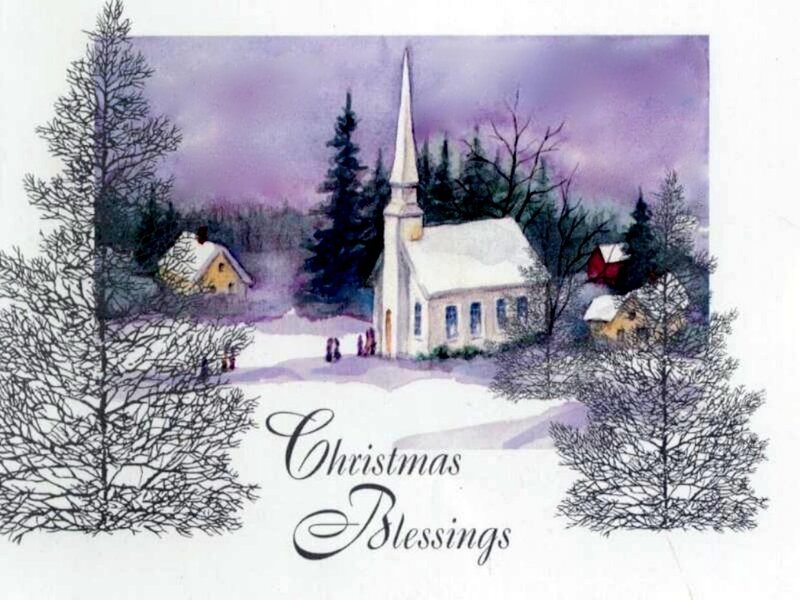 White Church in Winter — Purple