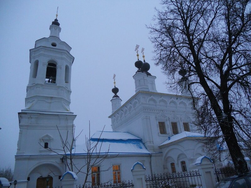 White church in winter