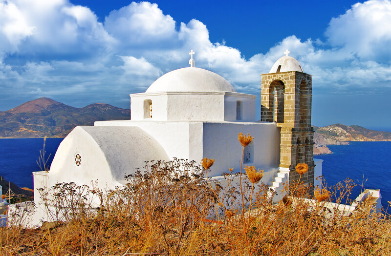 White Church on Cliff — Serene, Afternoon