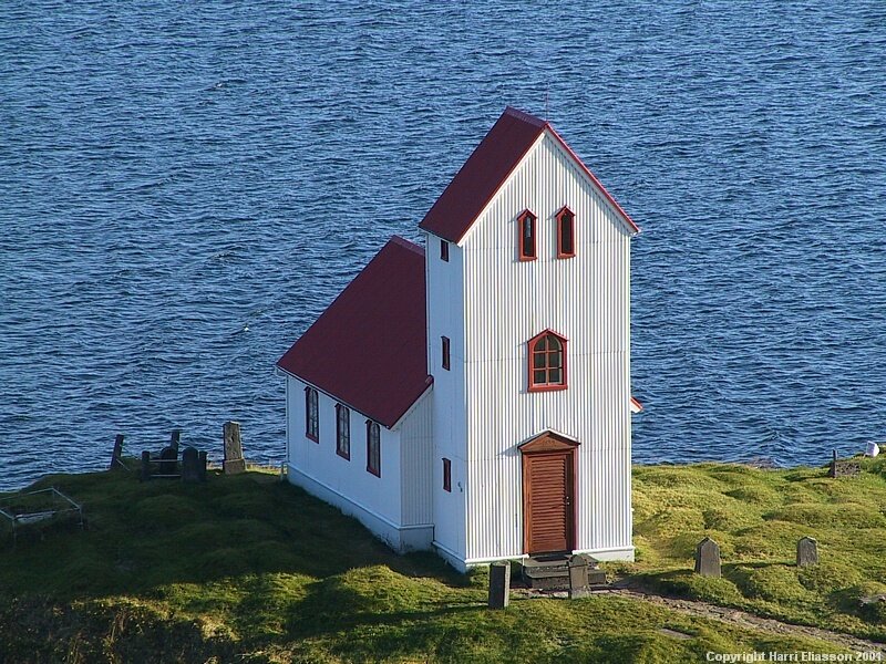 White Church on Cliff — Serene