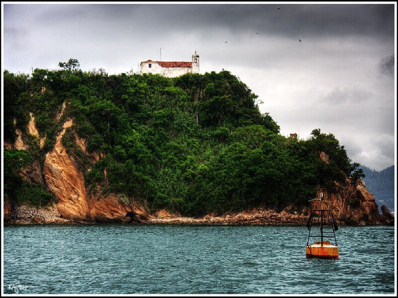 White Church on Hill — Green, Dramatic, Photograph