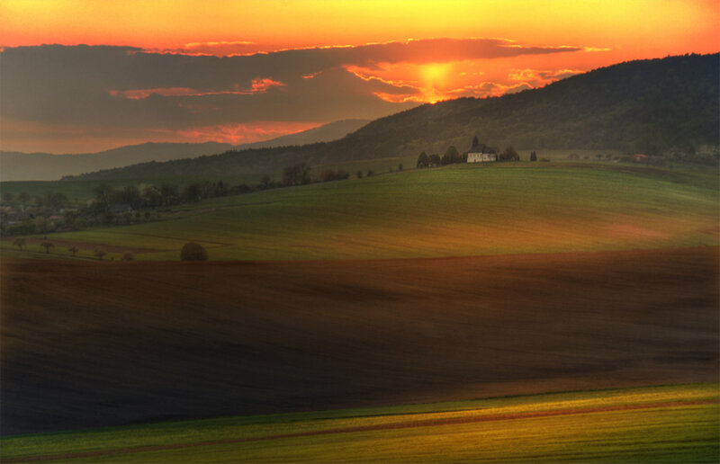 White Church on Hill — Orange