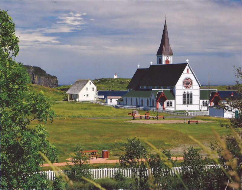 White Church on Hillside — Green