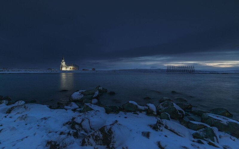 White Church on Shore