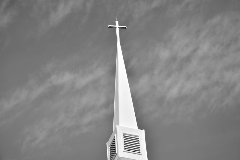 White Church Steeple — Black, Serene