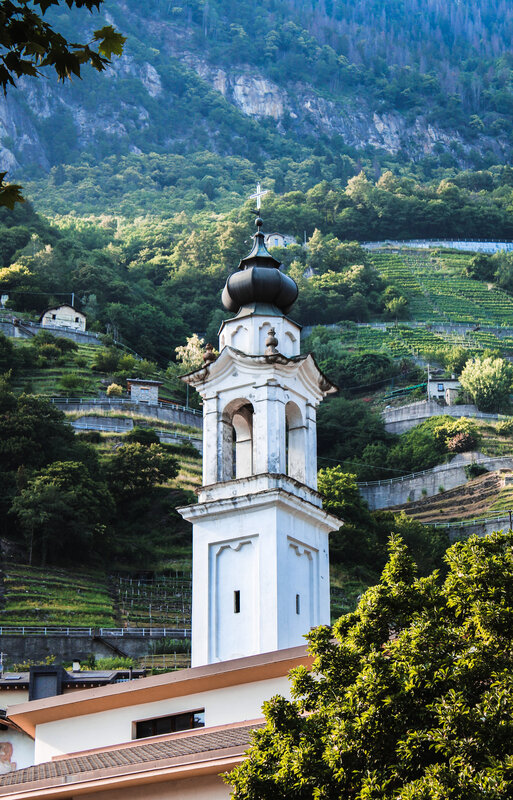 White Church Tower — Green