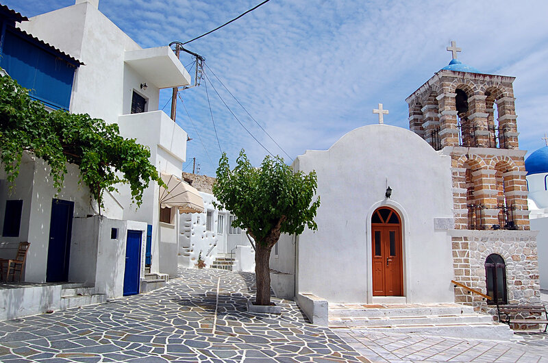 White Church with Blue Dome