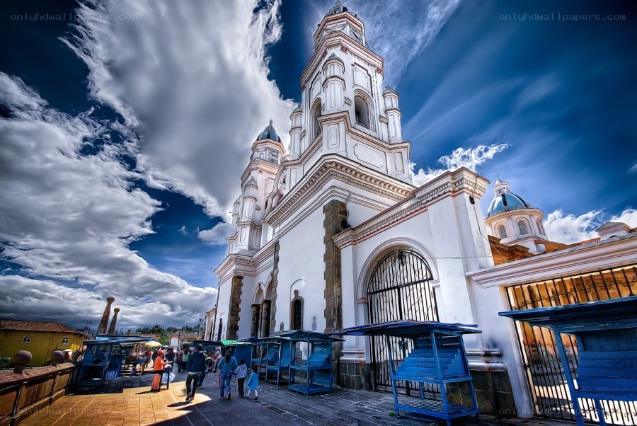 White church with blue sky