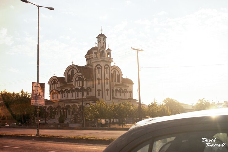 White Church with Clock Tower — Serene