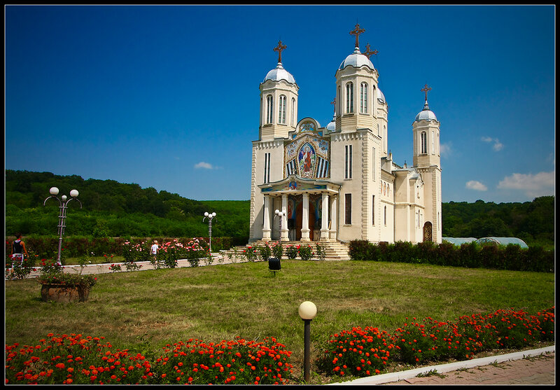 White Church with Domes — Blue