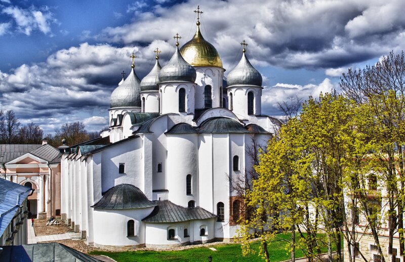 White Church with Domes — Dramatic