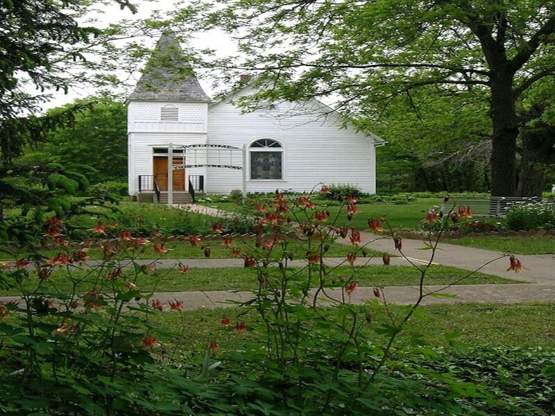 White Church with Flowers