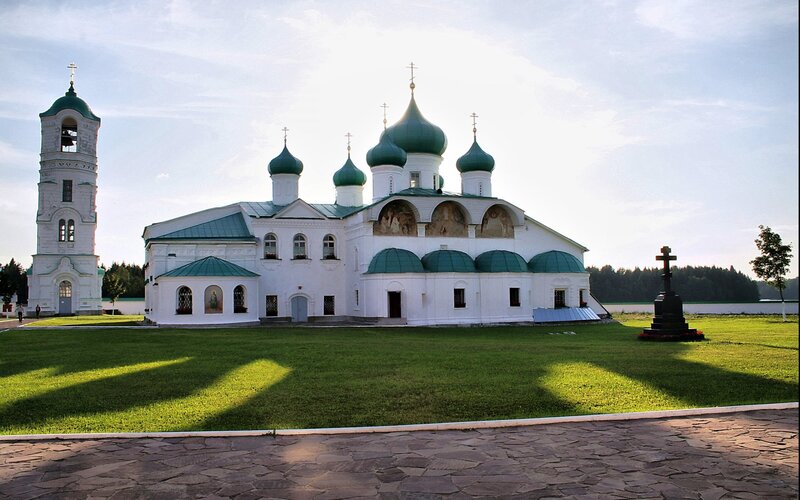 White Church with Green Domes — Serene