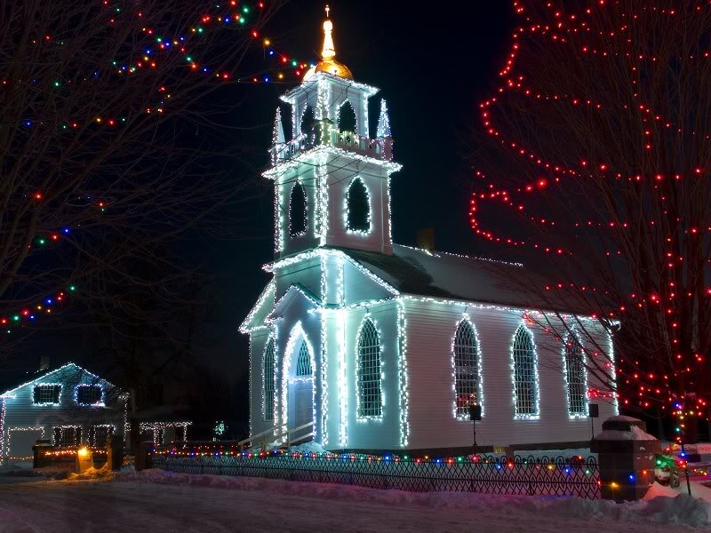 White Church with Lights