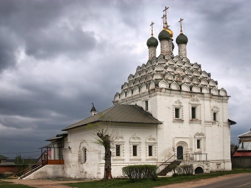 White church with onion domes