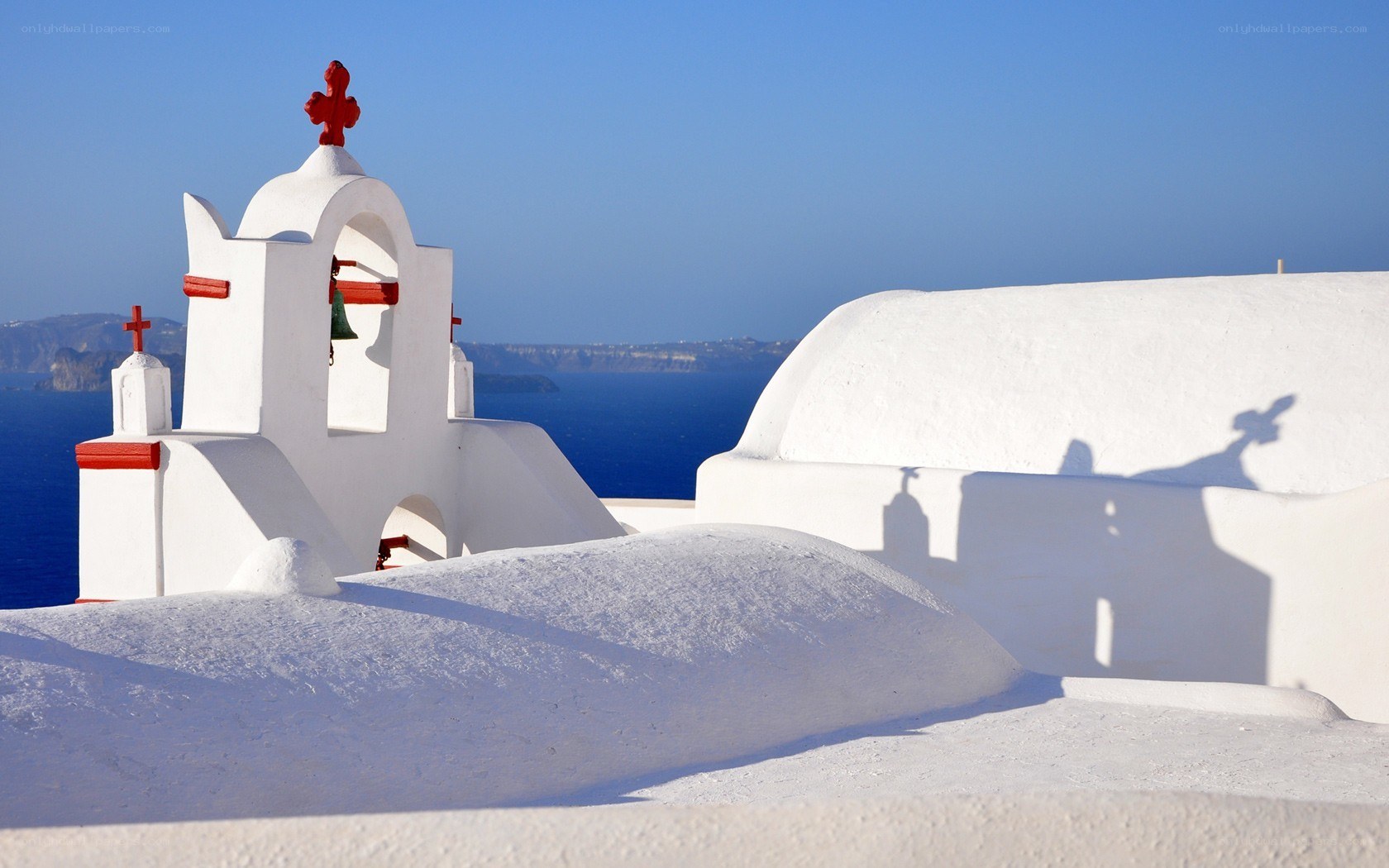 White church with red cross