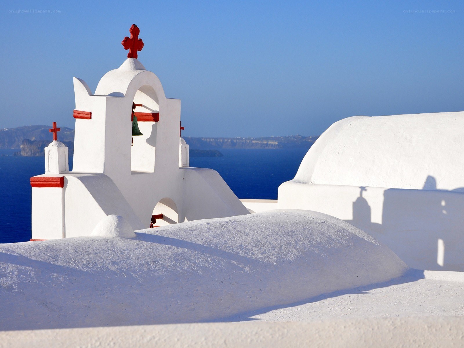 White church with red cross