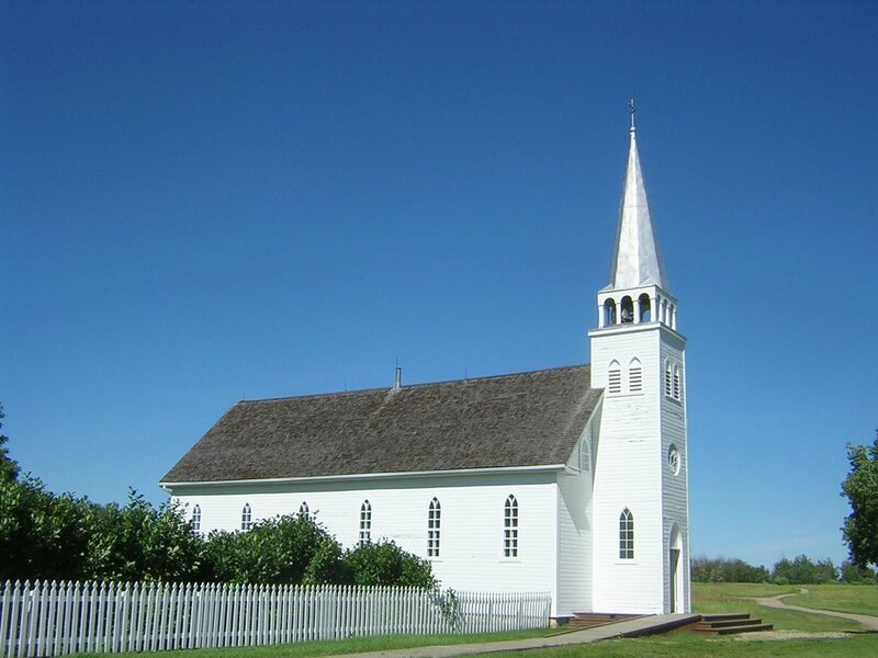 white church with steeple