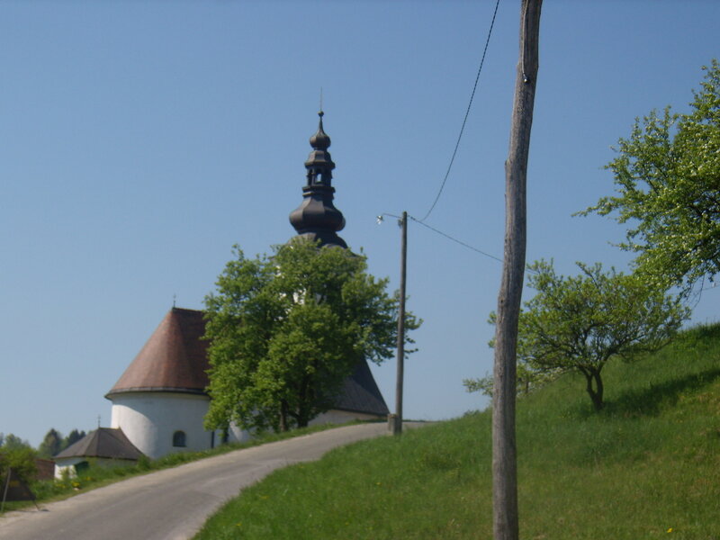White Church with Steeple — Green